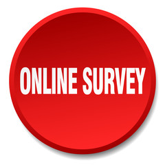 online survey red round flat isolated push button