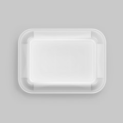 Vector White Fast Food Box Container Packaging Package Packing Pack Isolated on Background