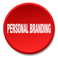 personal branding red round flat isolated push button