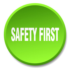 safety first green round flat isolated push button