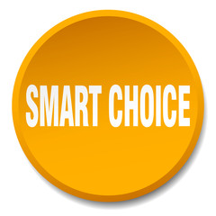 smart choice orange round flat isolated push button