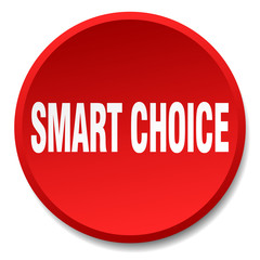 smart choice red round flat isolated push button