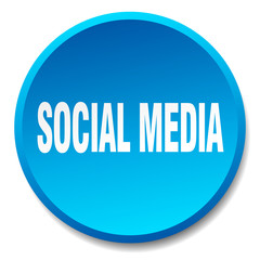 social media blue round flat isolated push button