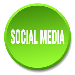 social media green round flat isolated push button