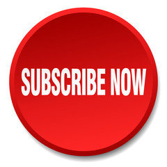 subscribe now red round flat isolated push button