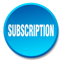 subscription blue round flat isolated push button