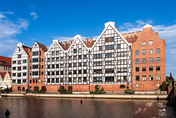 Fototapeta premium Old historic granaries on the Granary Island in Gdansk, Poland