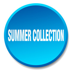 summer collection blue round flat isolated push button