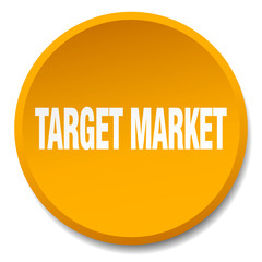target market orange round flat isolated push button