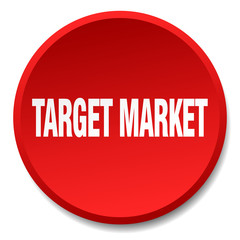 target market red round flat isolated push button