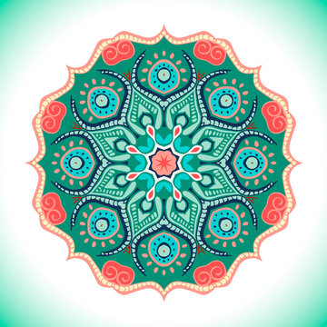 Mandala. Vector ornament, colorful round decorative element for your design