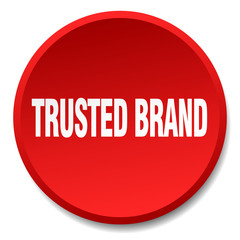 trusted brand red round flat isolated push button
