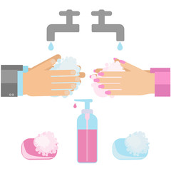 hand washing with soap