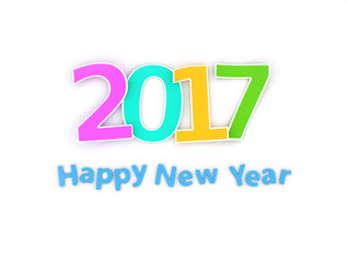 New Year 2017 - 3D Rendered Image