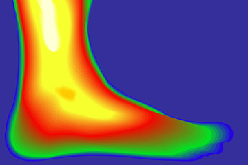 Human Leg vector. Thermal imager.