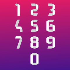 Vector flat graphic style numbers set for mobile UX/UI kit and w