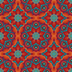 Seamless pattern with Mandalas. Vector ornaments, background