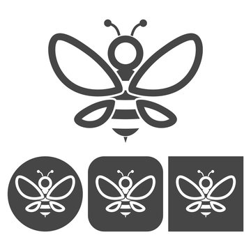 Bee icon - vector icons set