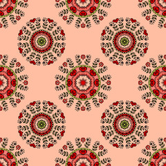 Seamless pattern with beautiful Mandalas. Vector illustration