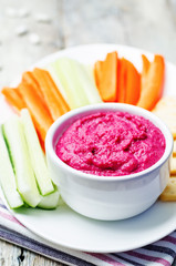 Beet white bean hummus