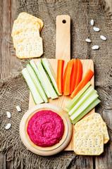 Beet white bean hummus