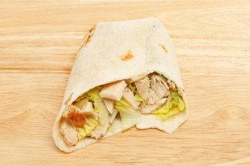 Chicken Caesar salad wrap