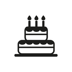 simple black cake icon on white background