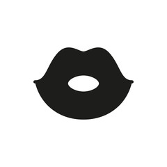 simple black lips icon on white background