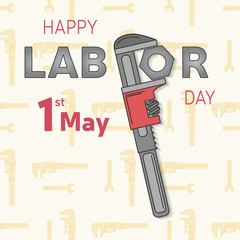 Labor, workers day icon EPS 10 vector stock illustration for greeting card, promotion, poster, flier, blog, article, social media, marketing. Vector illustration.
