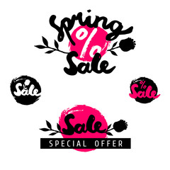 Spring sale emblems.