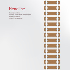 Railroad with wooden sleeper background