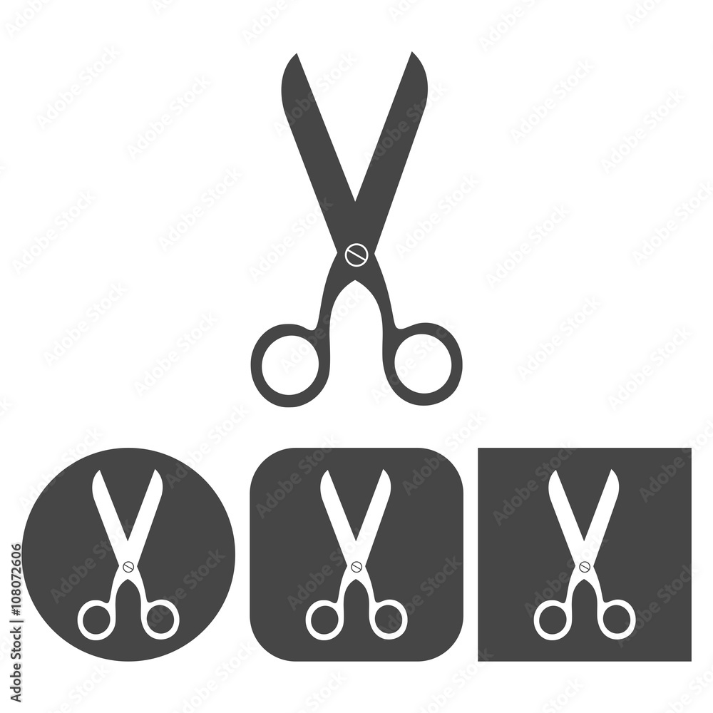 Poster scissors icon - vector icons set