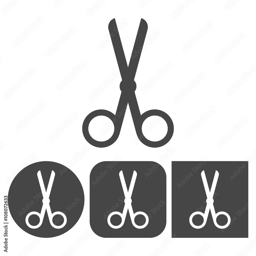 Poster scissors icon - vector icons set