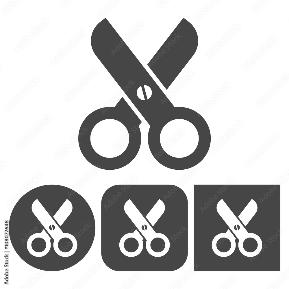 Poster scissors icon - vector icons set