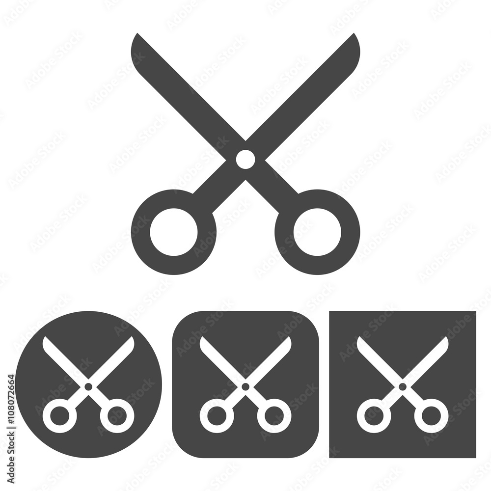 Poster scissors icon - vector icons set
