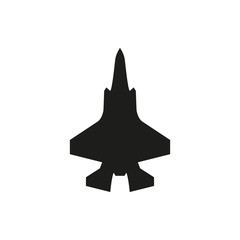 simple black fighter icon on white background