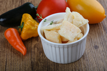 Parmesan cheese pieces