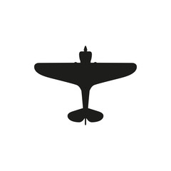 simple black Screw Aeroplane icon on white background