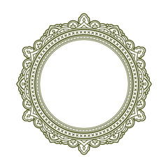 Vintage style decorative round frame. Vector illustration.