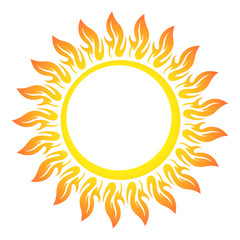 Decorative vector bright colorful sun symbol