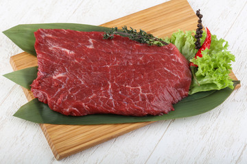 Raw beef steak