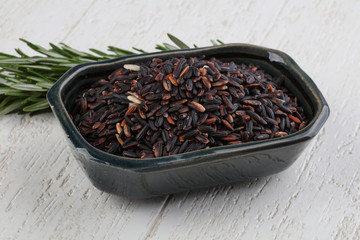 Wild rice in the bowl