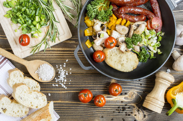 process of cooking in the kitchen