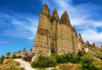 Naklejka premium Mountain landscape. Cappadocia, Anatolia, Turkey.