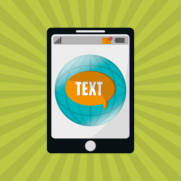 SMS graphic and smartphone design , vector illustration