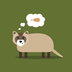 Ferret dreaming of chicken leg