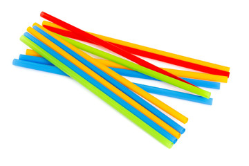 coctail straws isolated on white