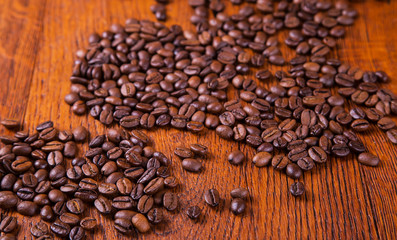 black coffee on a wooden background