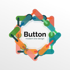 Thin line design geometric button, flat illustration