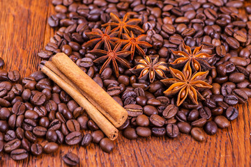 black coffee on a wooden background